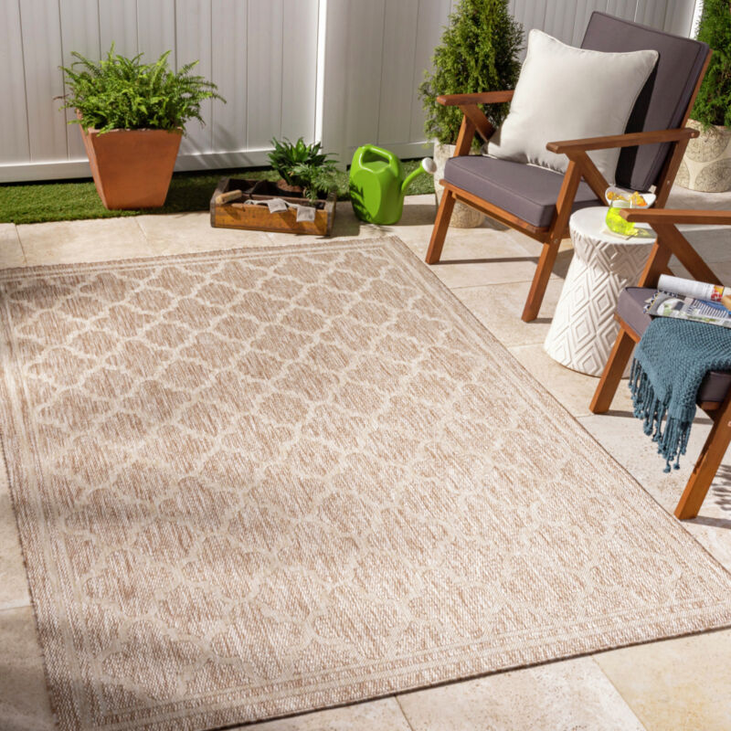 Surya - Tapis d'Extérieur/Intérieur Aspect Jute Beige/Ivoire 160x213 cm