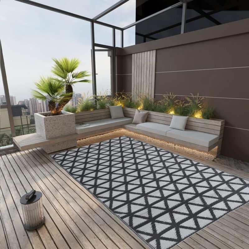 Maison Chic - Tapis extérieur Tapis de jardin Tapis de salon Noir 140x200 cm pp 14775