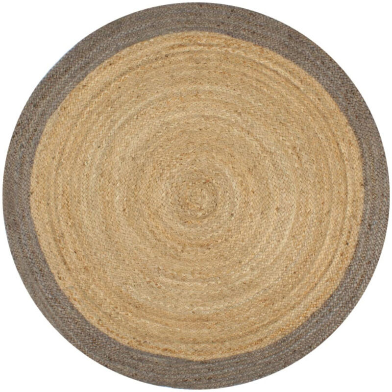 Vidaxl - Tapis fait à la main Jute avec bord gris 90 cm