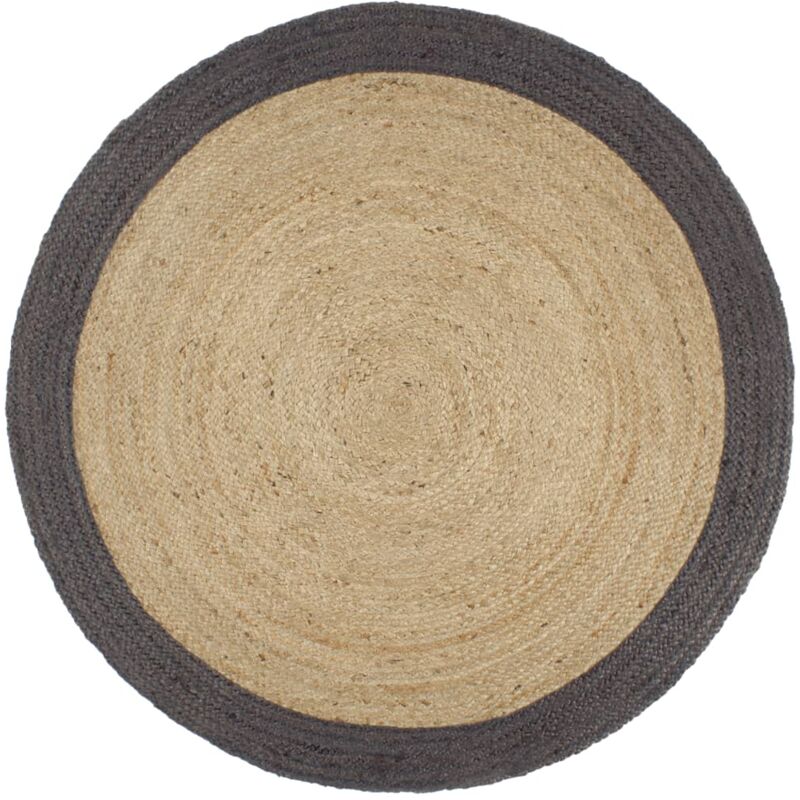 Vidaxl - Tapis fait à la main Jute avec bord gris foncé 210 cm