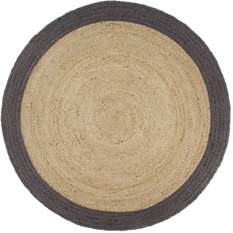 Vidaxl - Tapis fait à la main Jute avec bord gris foncé 180 cm
