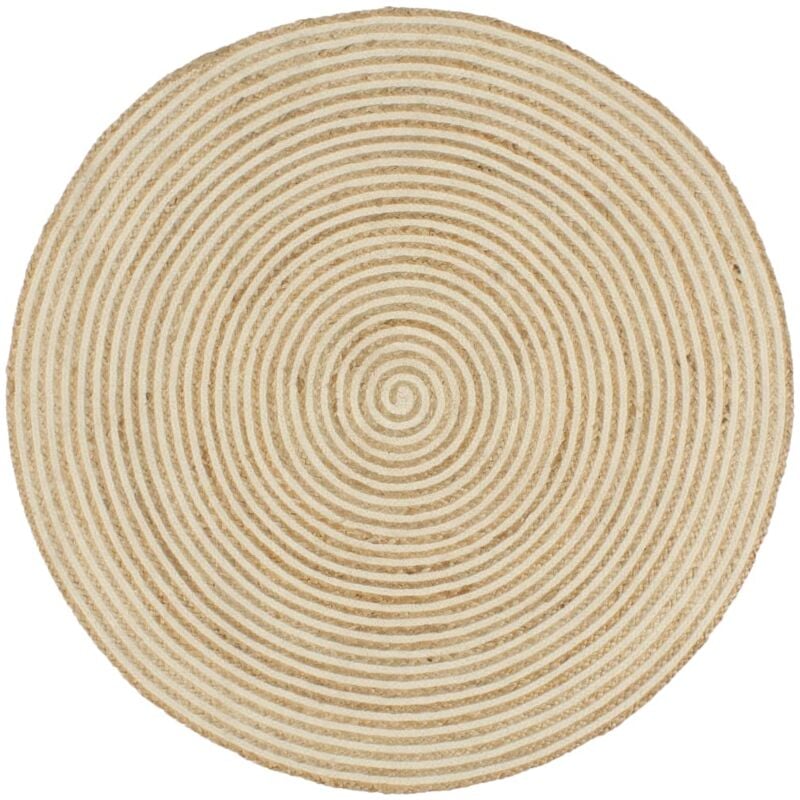Vidaxl - Tapis fait à la main Jute avec design de spirale Blanc 120 cm