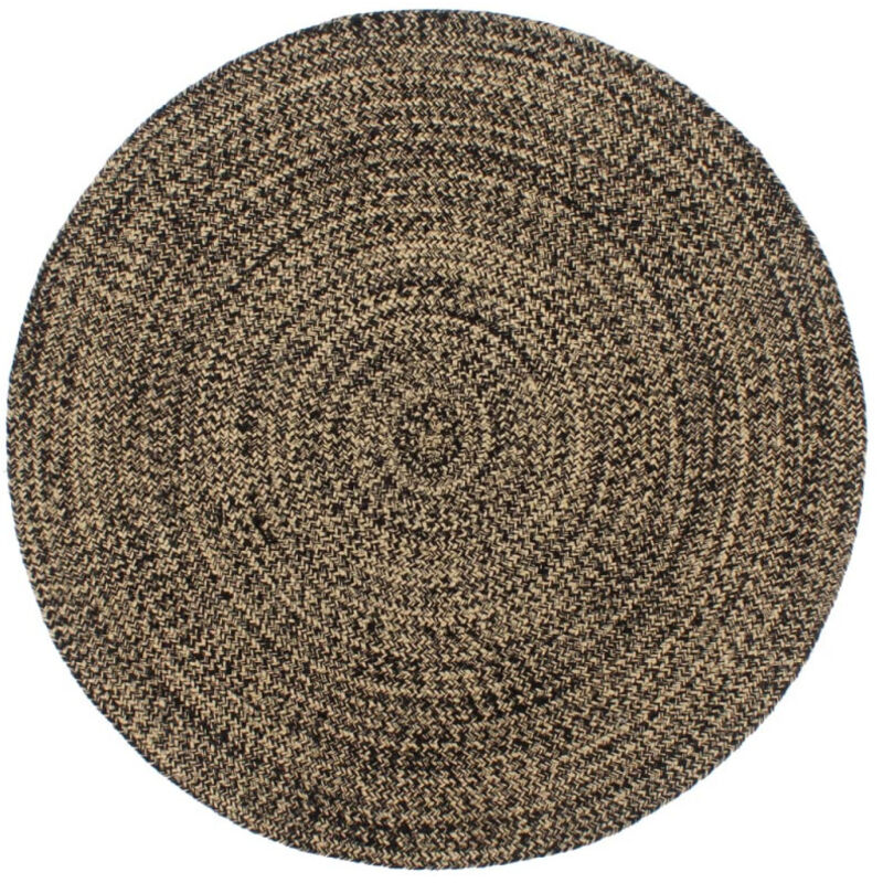 Vidaxl - Tapis fait à la main Jute Noir et marron 180 cm