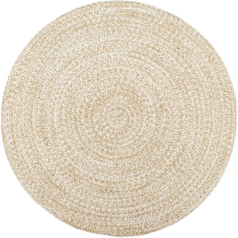 Vidaxl - Tapis fait à la main Jute Blanc et marron 210 cm
