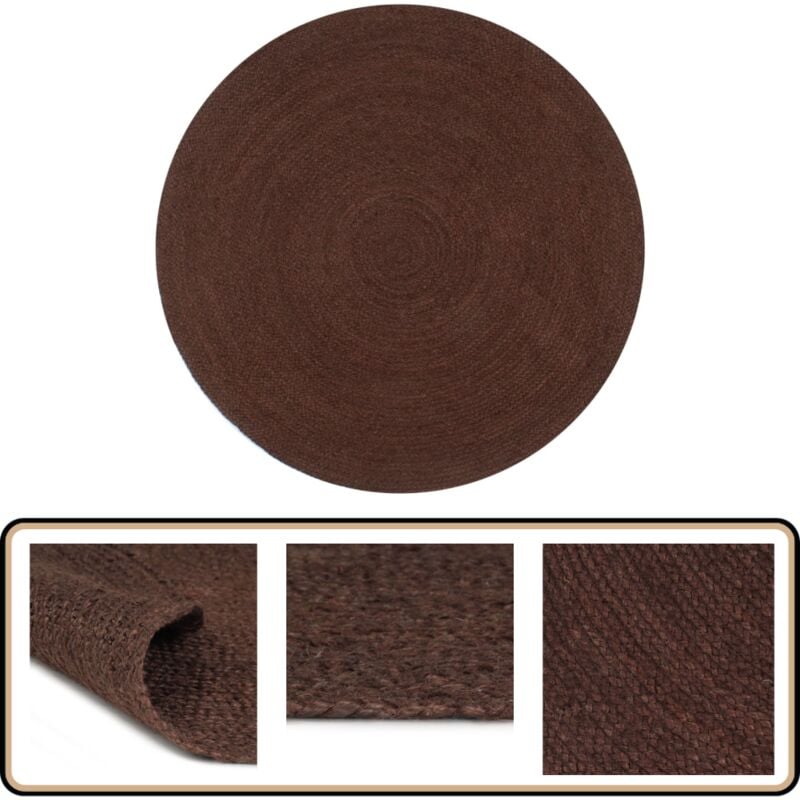 Vidaxl - Tapis fait à la main Jute Rond 120 cm Marron - Tapis Rond - Tapis Jute - Tapis Naturel - Décoration Intérieure - Tapis Artisanal