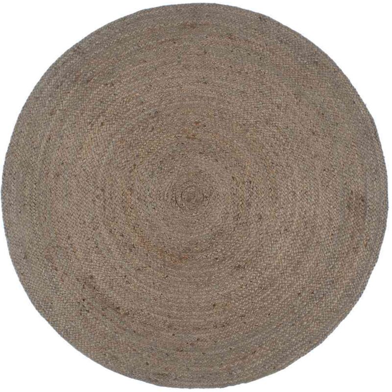 Tapis fait à la main Jute Rond 240 cm Gris