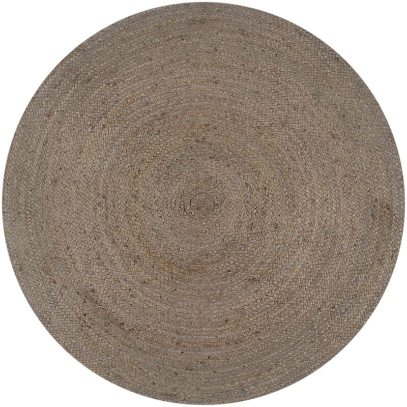 Tapis fait à la main Jute Rond 120 cm Gris