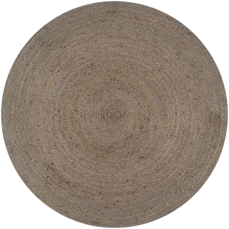 Tapis fait à la main Jute Rond 90 cm Gris