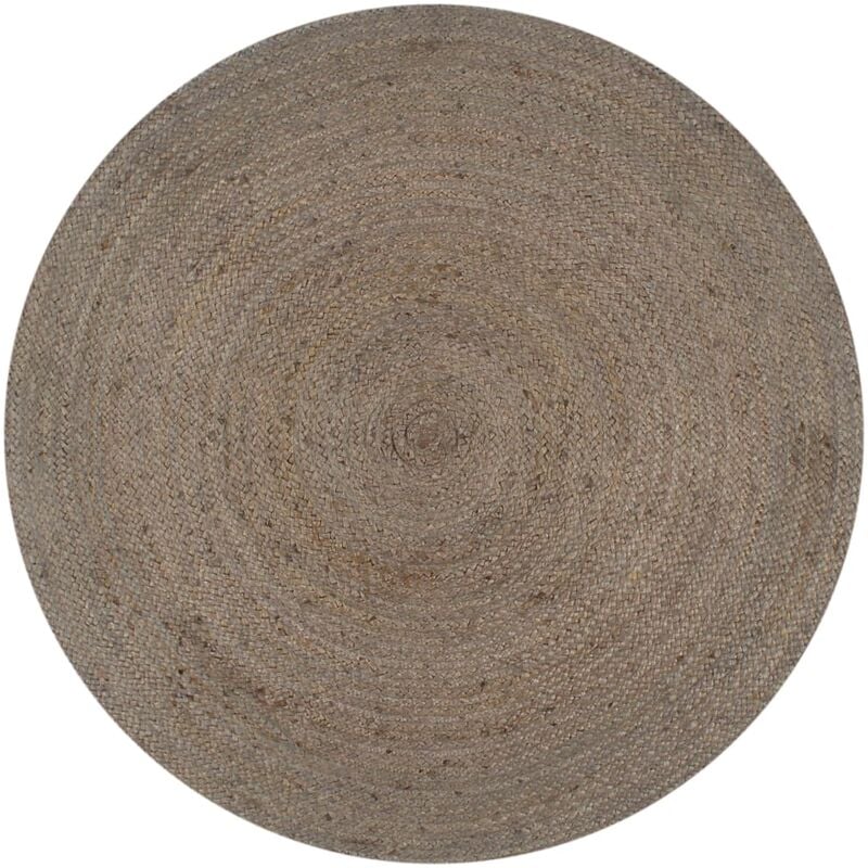 Tapis fait à la main Jute Rond 150 cm Gris
