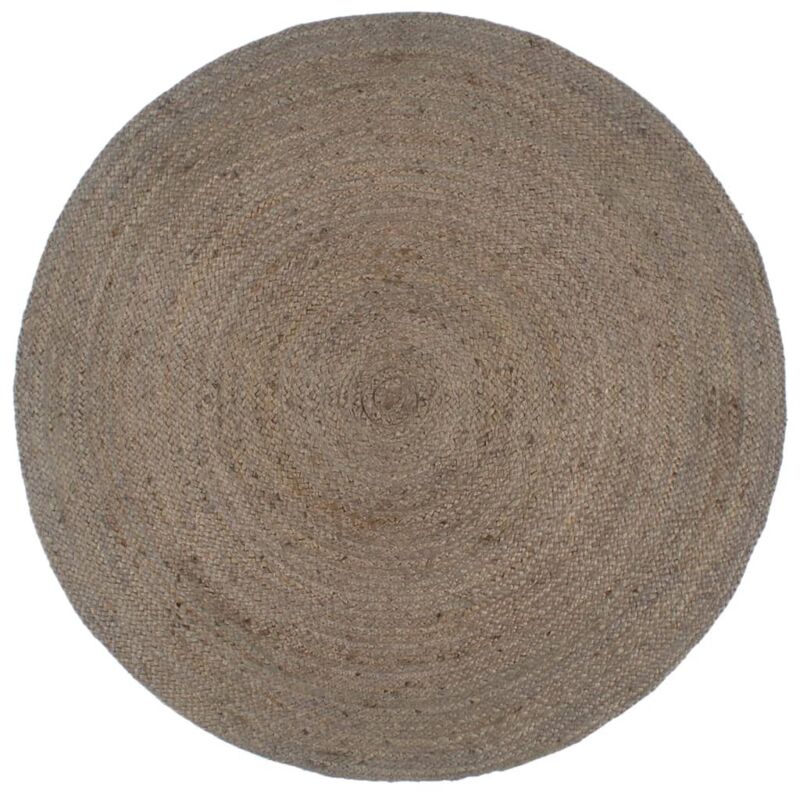 vidaXL Tapis fait à la main Jute Rond 180 cm Gris