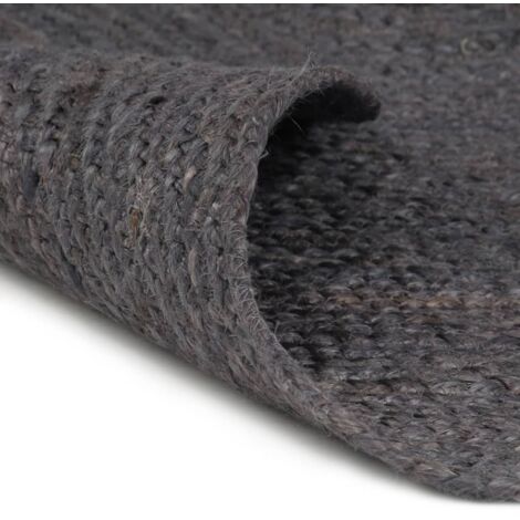Tapis fait à la main Jute Rond 210 cm Gris foncé