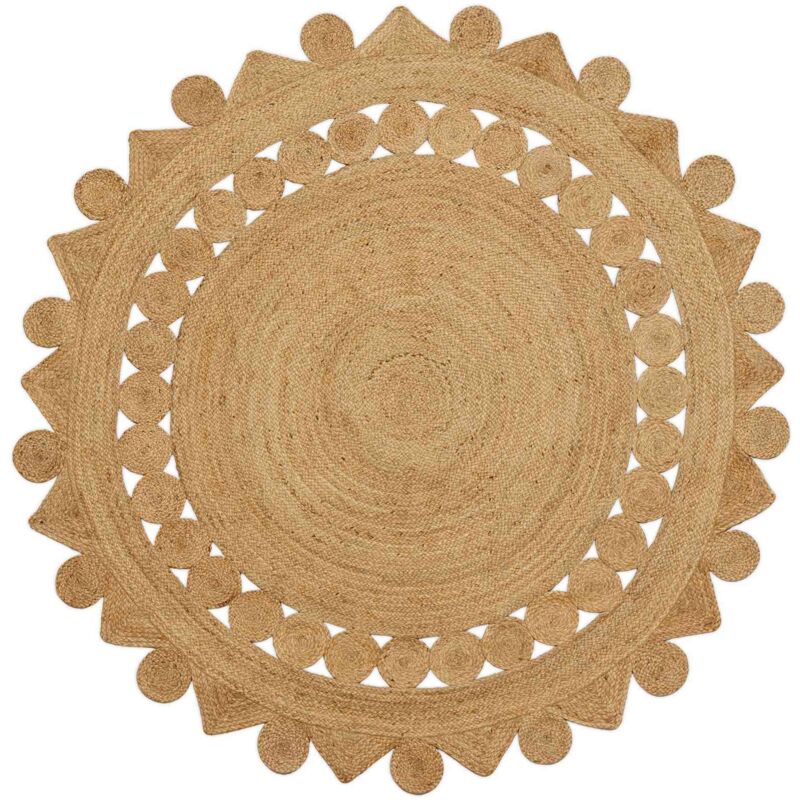 vidaXL Tapis de surface Rectangulaire Marron Ø 240 cm Jute