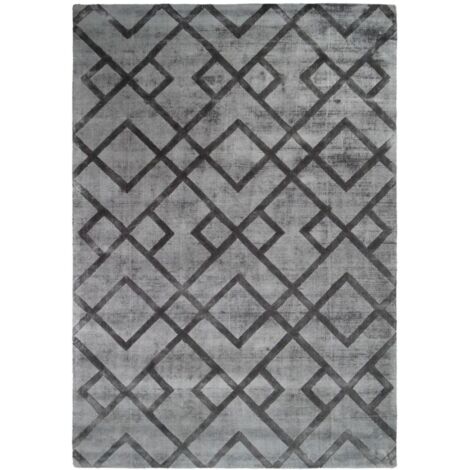 Tapis fait main prestige 310 gris anthracite - 80 x 150 cm
