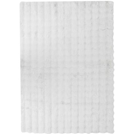 Tapis fausse fourrure 3D Zephy blanc 170x120cm - Atmosphera créateur d'intérieur