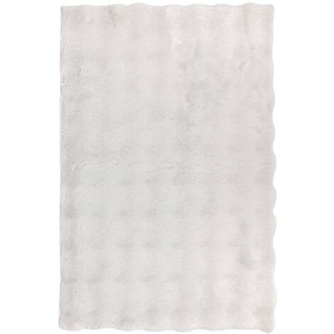 Tapis fausse fourrure 3D Zephy blanc 90x60cm - Atmosphera créateur d'intérieur
