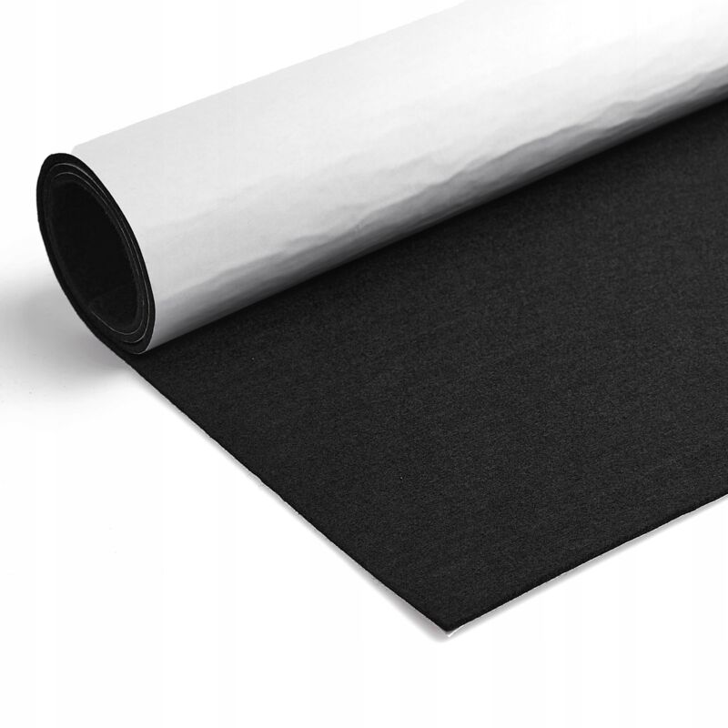 Tapis feutre noir autocollant - matière revêtement 50x100cm