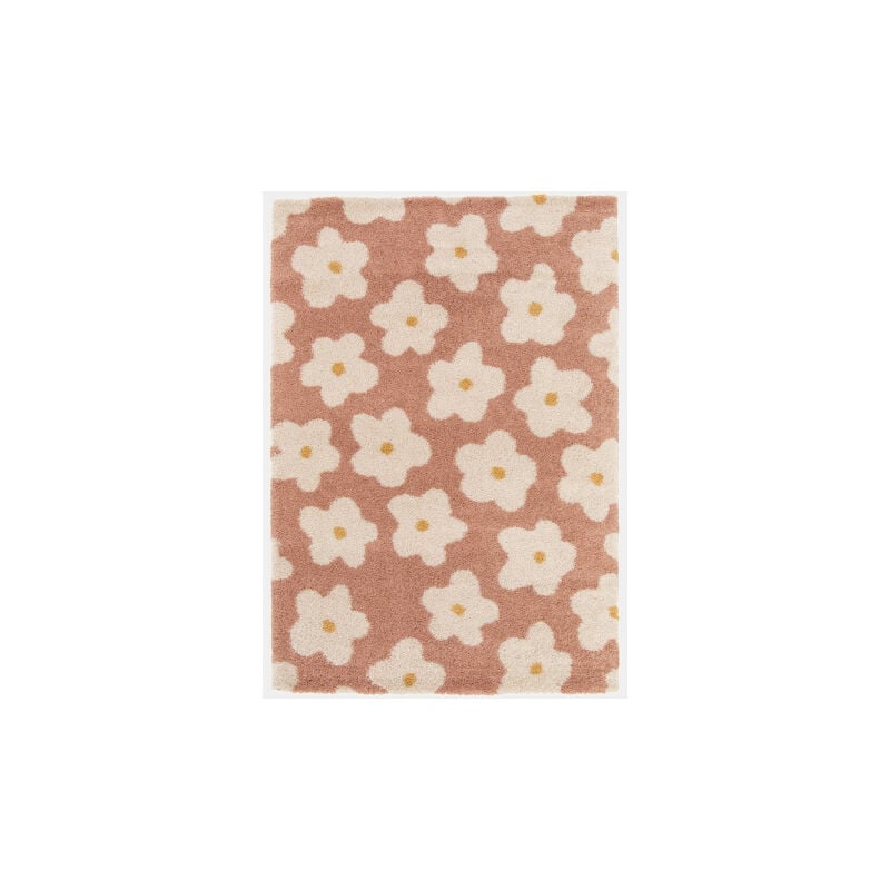 Décoweb - Tapis fleurs maximalistes - Apolline - Rose - 160 x 230 cm