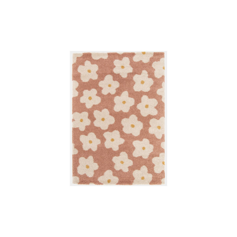 Décoweb - Tapis fleurs maximalistes - Apolline - Rose - 120 x 170 cm
