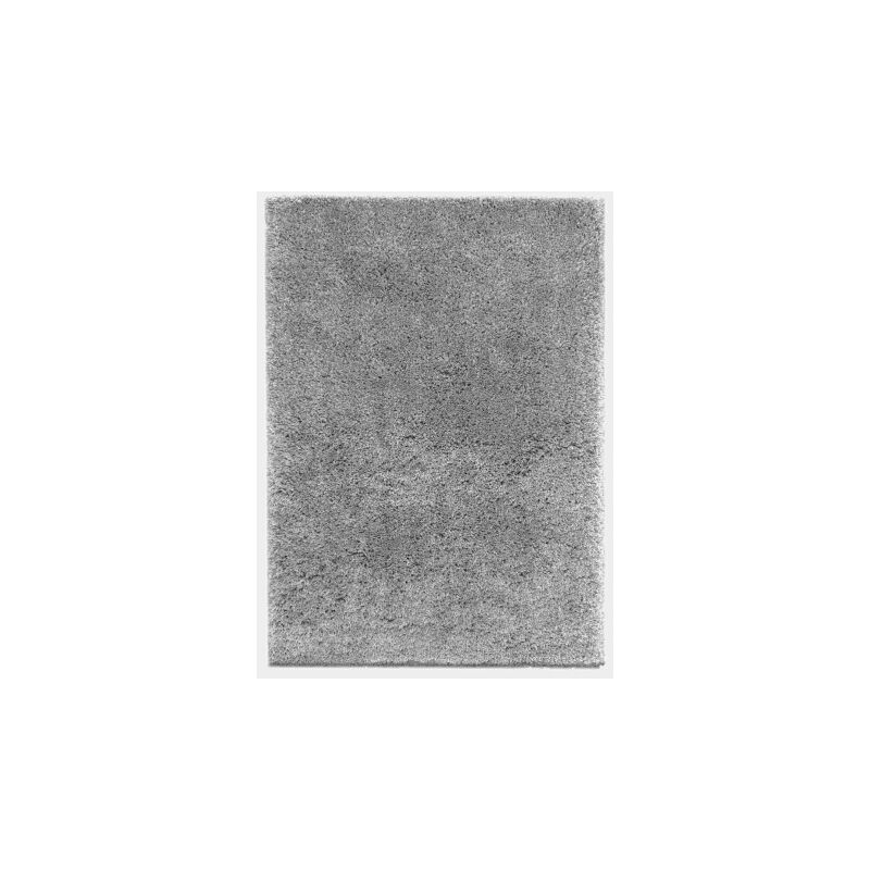 Décoweb - Tapis Flocon - Shaggy frisé à poils longs - Gris clair - 120 x 170 cm