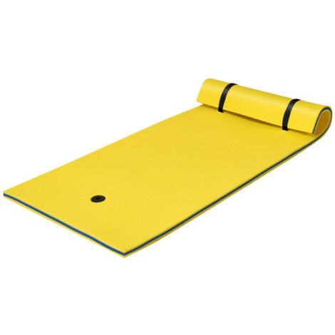 Tapis flottant en mousse xpe 220 x 90 x 4 cm jaunebleu