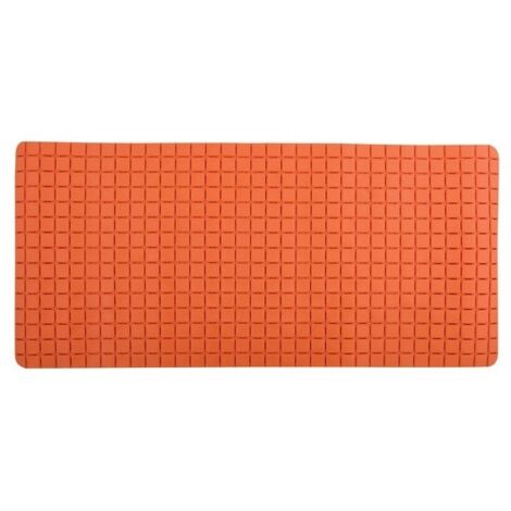 Tapis Fond de baignoire antidérapant Caoutchouc QUADRO 36x76cm Orange MSV