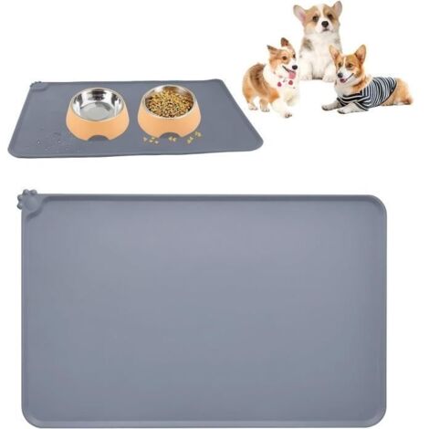 Tapis Gamelle Chien,Tapis de Gamelle en Silicone pour Animaux,Tapis d Alimentation Imperméable Silicone,Tapis Gamelle,Antidérapant