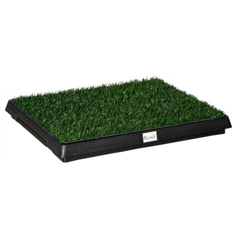 Tapis gazon artificiel éducateur pour chien toilettes, pour appartement ou balcon, 63x51x6 cm - Vert
