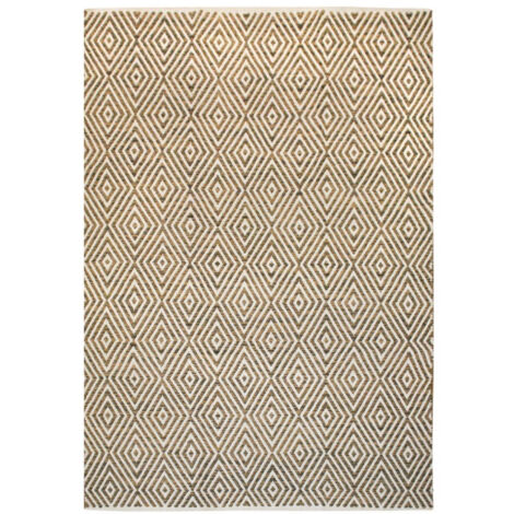 Tapis Géométrique Fait Main "Aperitif" Beige & Marron 120 x 170 cm
