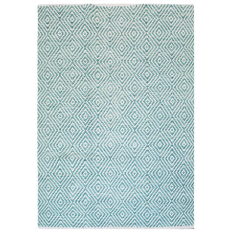 Tapis Géométrique Fait Main "Aperitif" Turquoise 160 x 230 cm