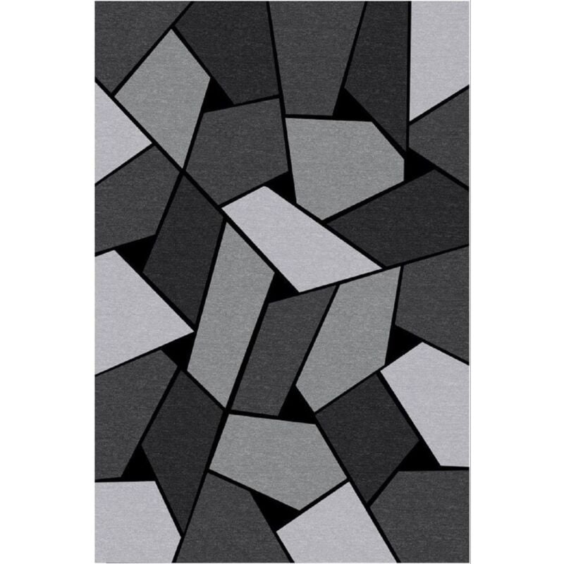 Vendorflair - Tapis geometrique Gris Dimensions - 160x230 – Qualité supérieure pour Maison, Appartement, Bureau – Style élégant et durable – Confort
