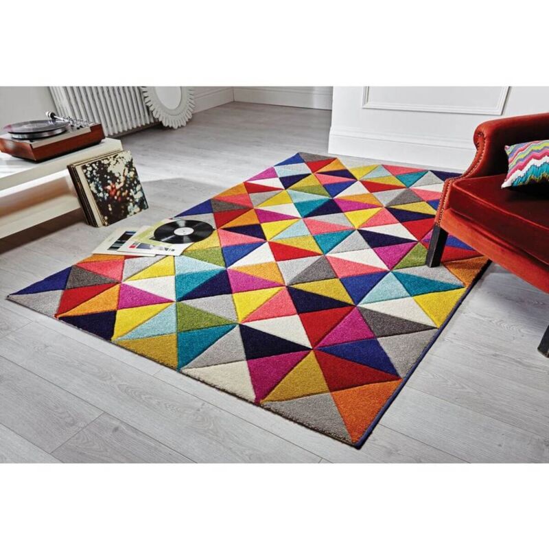 Flair Rugs - Tapis géométrique pour salon design multicolore Samba Multicolore 200x290