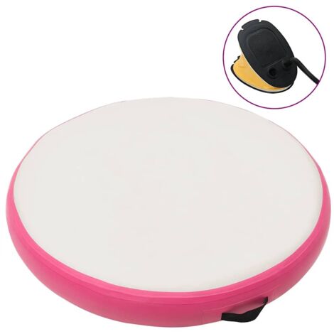 Tapis gonflable de gymnastique avec pompe  Tapis d'Entraînement 100x100x10cm PVC Rose BZTE560659