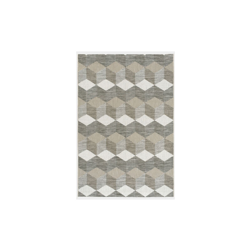 Tapis graphique Essenza Marron - Cubes 3D - 200 x 290 cm