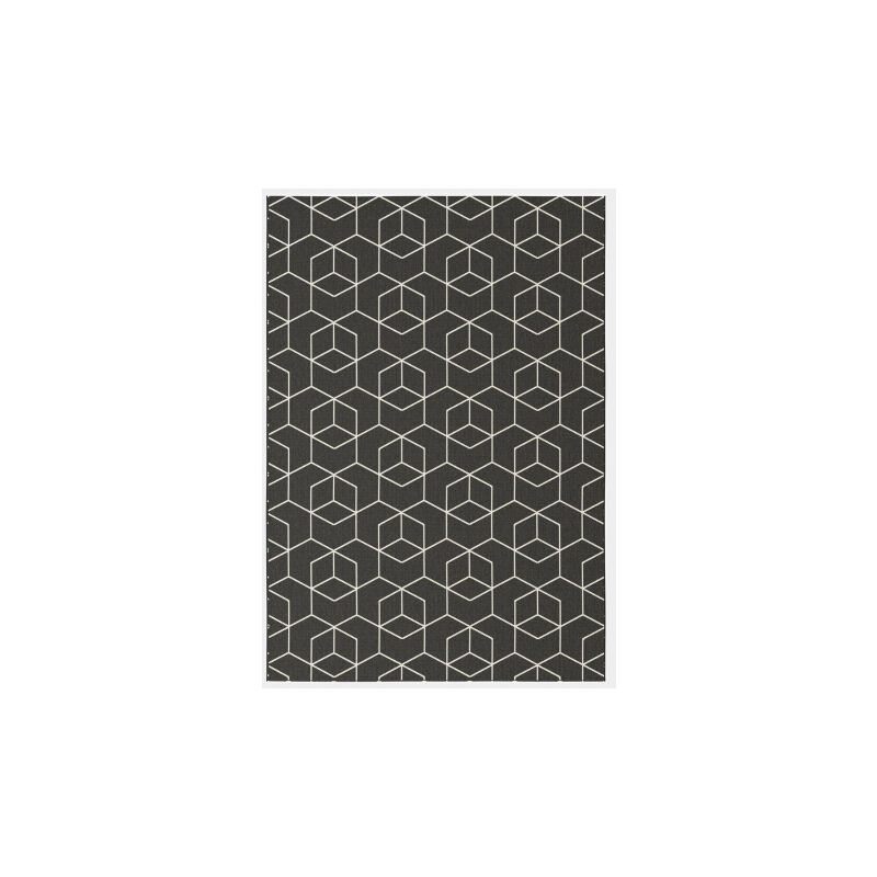 Tapis Graphique Essenza Noir - Cubes 3D - 120 x 170 cm