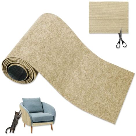 Tapis griffoir autocollant pour chat - 40 x 200 cm - Protection murale contre les rayures - Tapis à gratter - Tapis à gratter mural - Tissu pour arbre à chat - Kaki