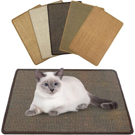 Tapis griffoir Chat - Sisal, Durable, antidérapant, Convient pour Chauffage au Sol, Entretien des Griffes, Tapis en sisal pour Mur et Sol (Couleur aléatoire) 40 x 60 cm