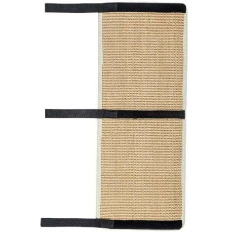 Tapis griffoir en sisal pour chat - Beige - Avec velcro - Pour meubles - Protection des pieds de chaise et de bureau