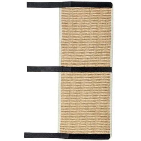 Tapis griffoir en sisal pour chat - Beige - Avec velcro - Pour meubles - Protection des pieds de chaise et de bureau