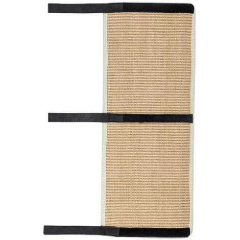 Tapis griffoir en sisal pour chat - Beige - Avec velcro - Pour meubles - Protection des pieds de chaise et de bureau,36x50 cm