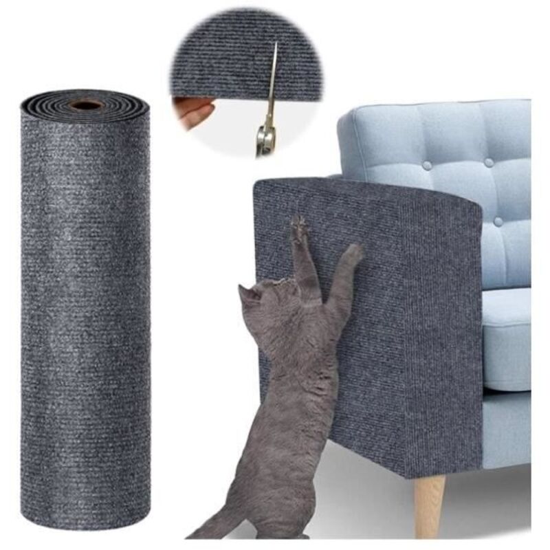 Tapis Griffoir Mural Autocollant, Griffoir Chat Canapé 200 Cm X 40 Cm, DIY Grattoir Chat Canapé, Protège Les Murs (1 PièCe)-wj