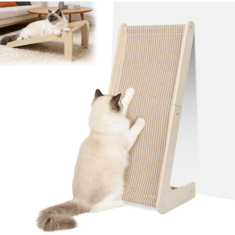 Tapis griffoir pour chat en sisal naturel, Antidérapant pour mur et coin, 26 x 32,5 x 69 cm