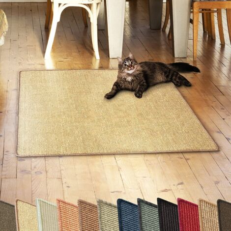 Tapis Griffoir Tapis à Chat en Sisal, 50 x 50 cm, Crème