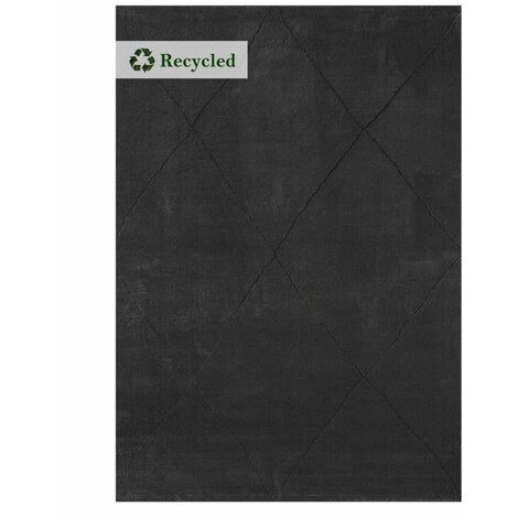 Tapis gris anthracite berbère recyclable lavable en machine OSLO 1903 - TOUTAPIS