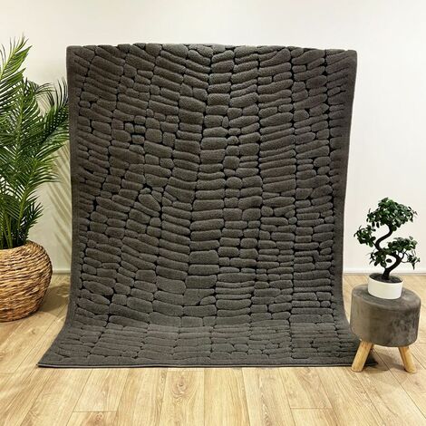 Tapis gris anthracite moderne géométrique croco relief 160x230 cm E8230 - TOUTAPIS