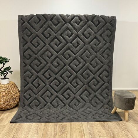 Tapis gris anthracite moderne géométrique relief 160x230 cm E8239 - TOUTAPIS