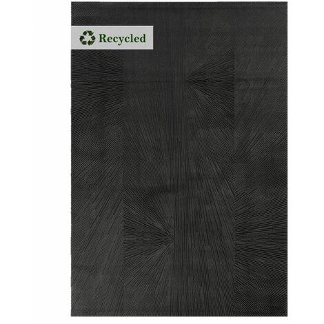 Tapis gris anthracite moderne recyclable lavable en machine 160x230 cm O1905 - TOUTAPIS