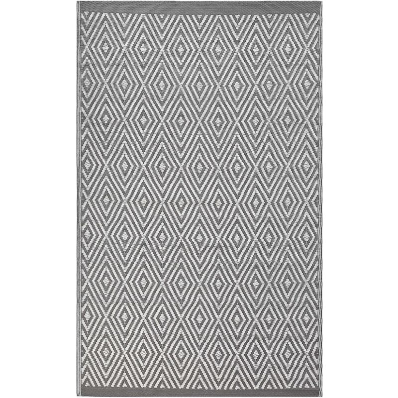 Beliani - Tapis d'Extérieur Gris Clair et Blanc en Polypropylène Motif Géométrique pour Terrasse au Style Moderne 120 x 180 cm