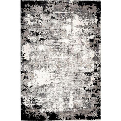 Tapis gris design 3d effet relief intérieur - 150 x 80 cm