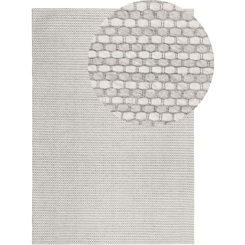 Beliani - Tapis Rectangulaire Gris Clair en Polyester pour Chambre ou Salon Scandinave 140 x 200