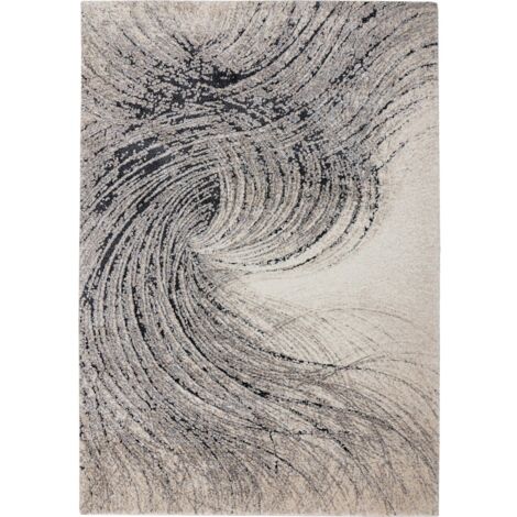 Tapis gris moderne à motif marbré doux et dense - 200 x 140 cm